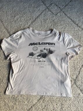 McLaren International MP4/4 1988 Graphic T-Shirt Tee in Off White Size M